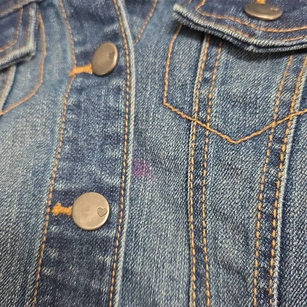 The Children's Place Girls Size 5T Blue Jean Snap Front Button-Down Jacket